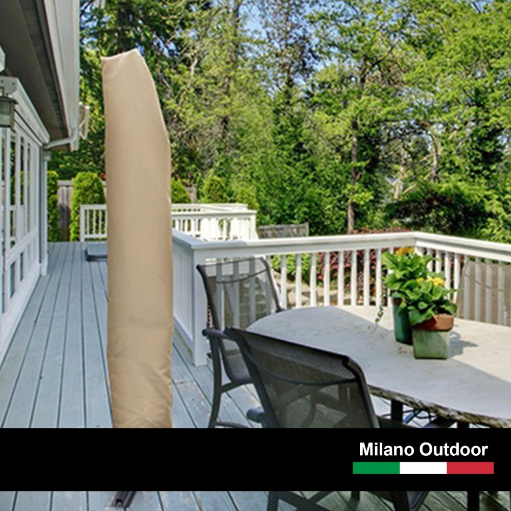 Milano Outdoor - 3 Meter Hanging and Folding Umbrella - Beige Patio Umbrellas Fast shipping On sale
