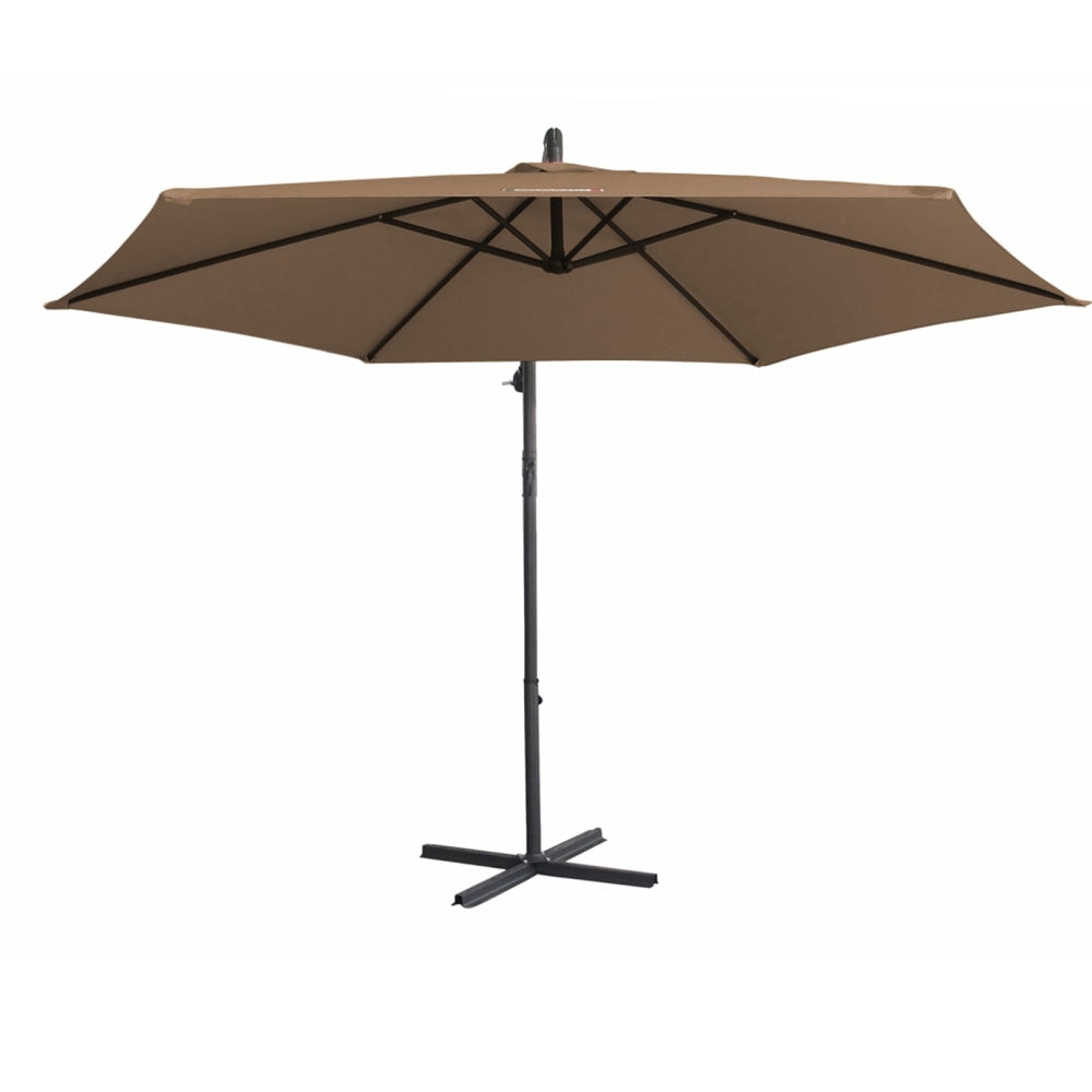 Milano Outdoor - 3 Meter Hanging and Folding Umbrella - Latte Patio Umbrellas Fast shipping On sale
