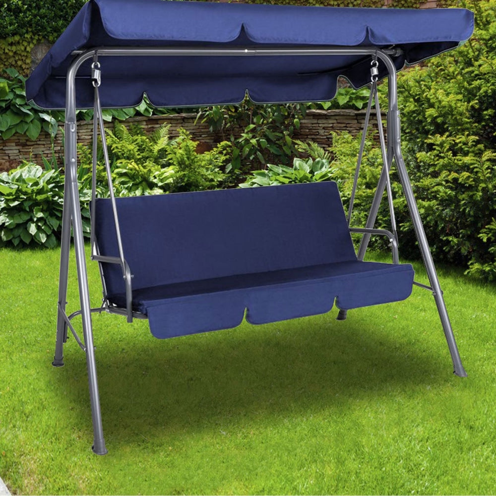 Milano Outdoor Steel Swing Chair - Dark Blue (1 Box) Furniture Fast shipping On sale
