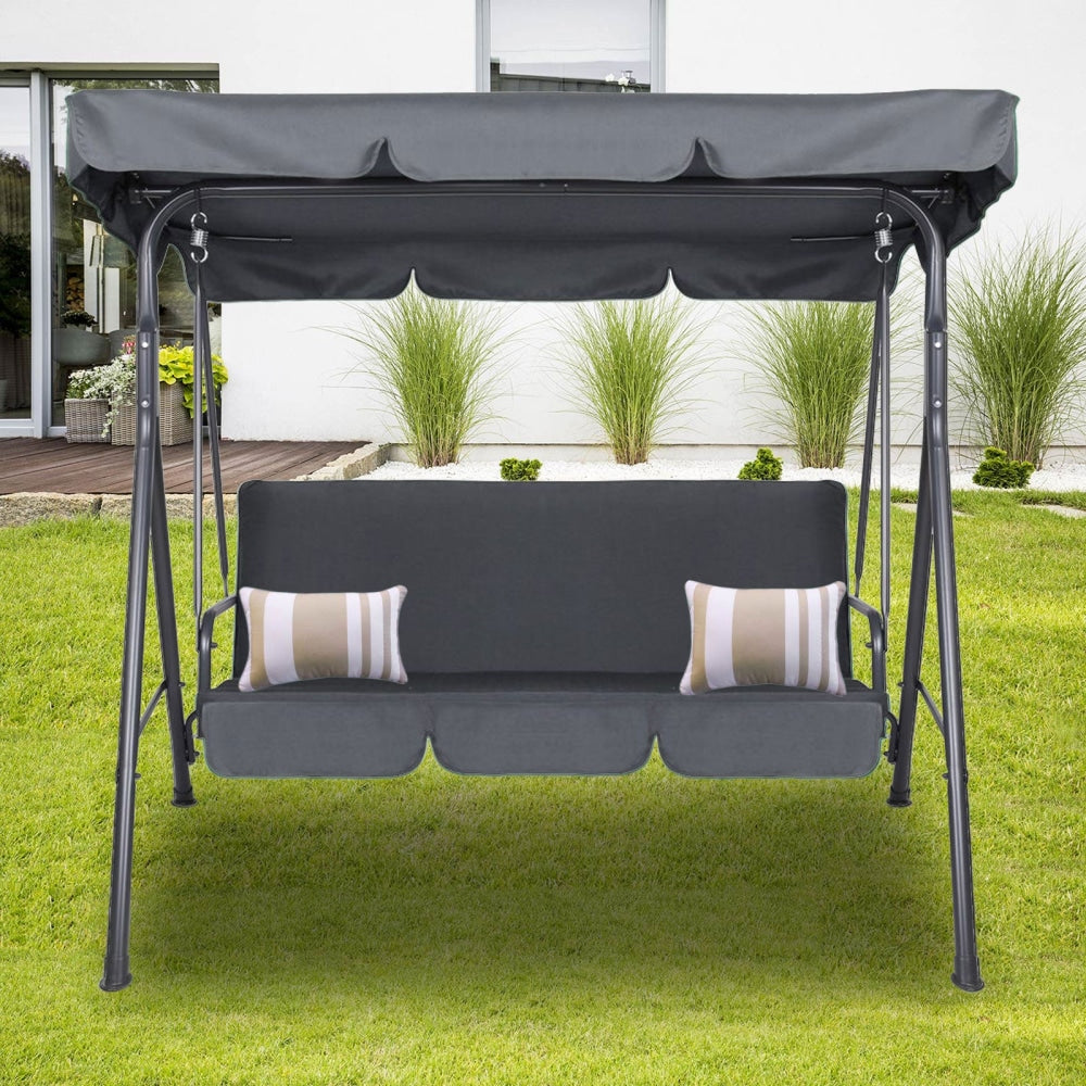 Milano Outdoor Steel Swing Chair - Grey (1 Box) Furniture Fast shipping On sale