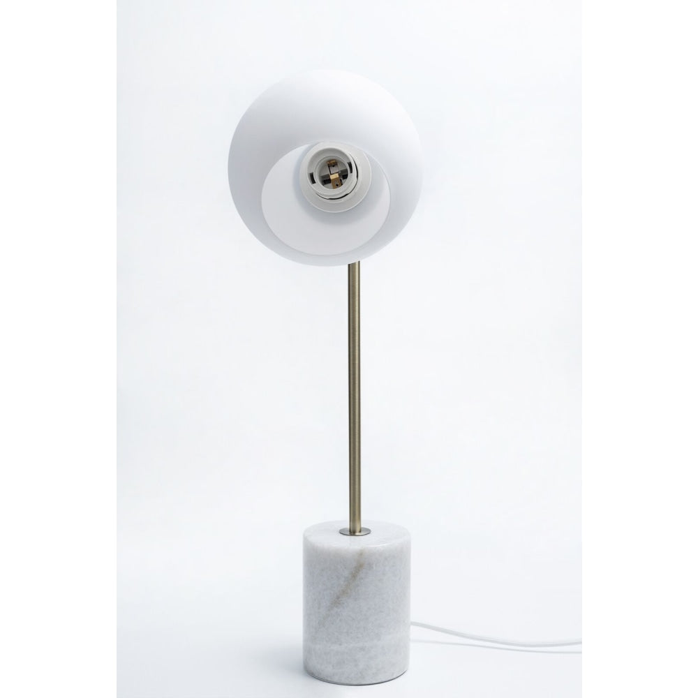 Milano Table Desk Lamp Marble Base Metal Frame - Glass Shade Fast shipping On sale