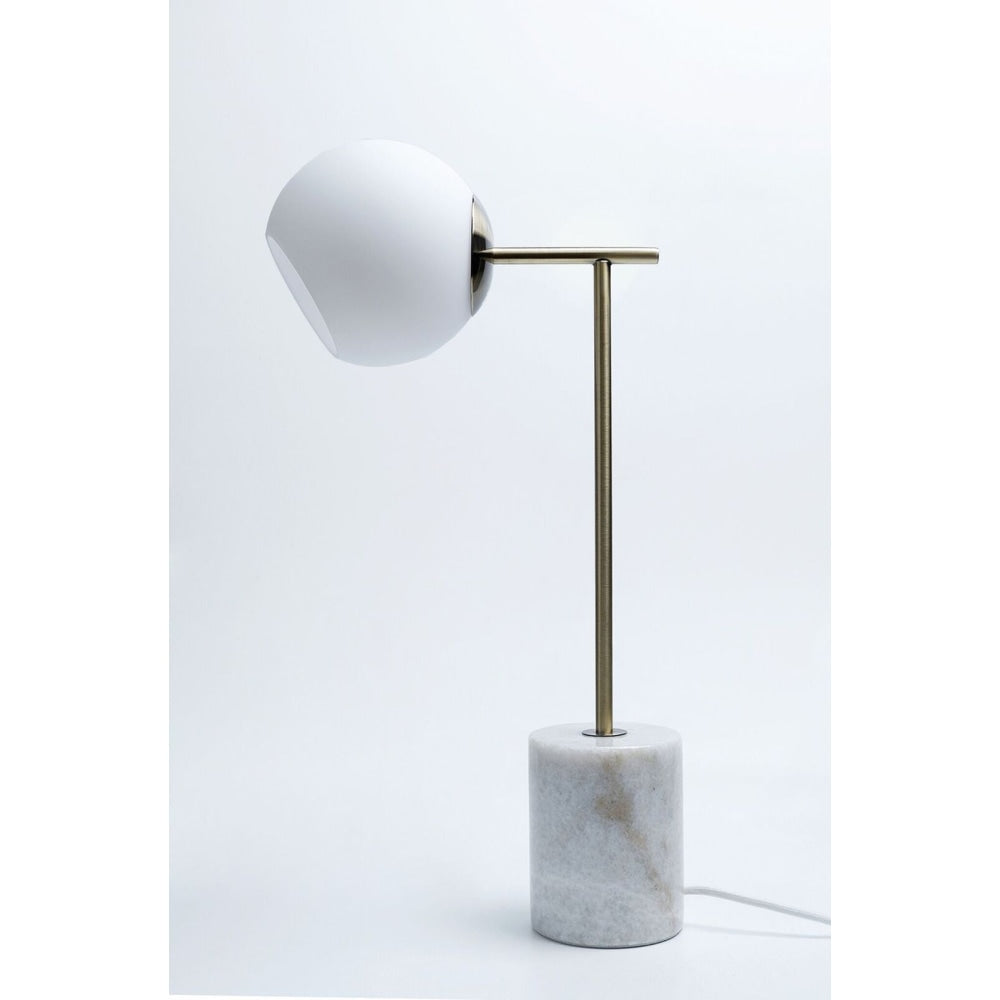 Milano Table Desk Lamp Marble Base Metal Frame - Glass Shade Fast shipping On sale