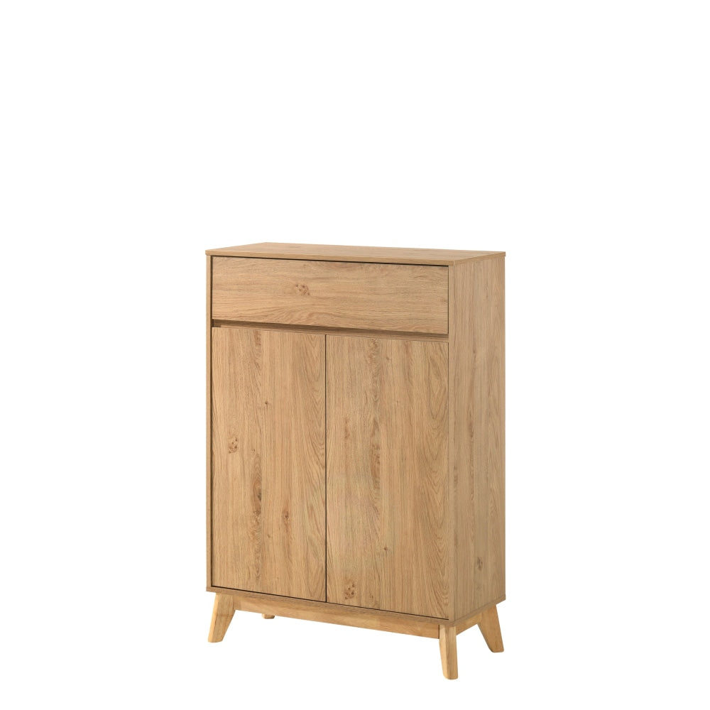 Minere Multi Purpose Low Cupboard Storage Cabinet W/ 2-Doors 1-Drawer - Oak Fast shipping On sale
