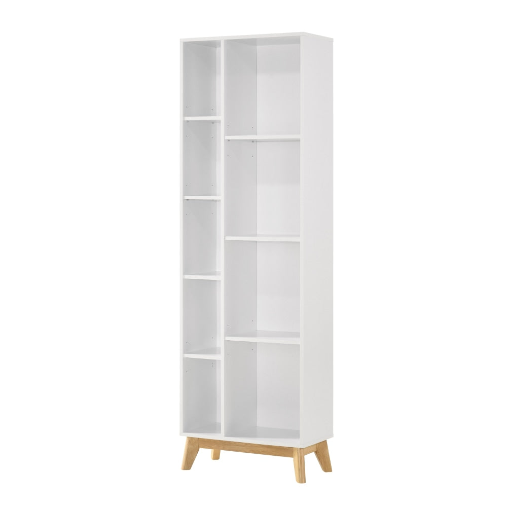 Minere Wooden Bookcase Display Shelf Cabinet Mixed Shelfs - White/Oak Fast shipping On sale