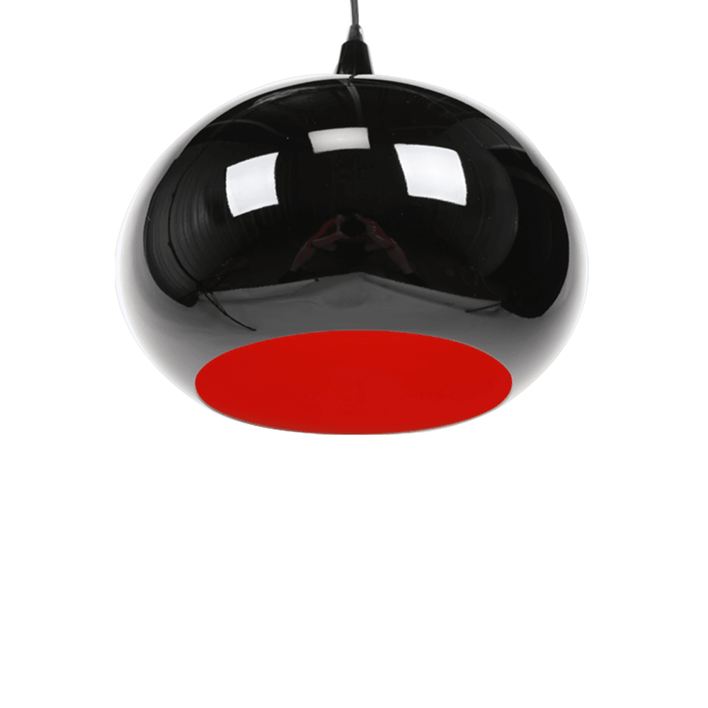 Mini Kirby Inverted Bowl Metal Pendant Light Lamp - Black & Luminous Red Inside Fast shipping On sale