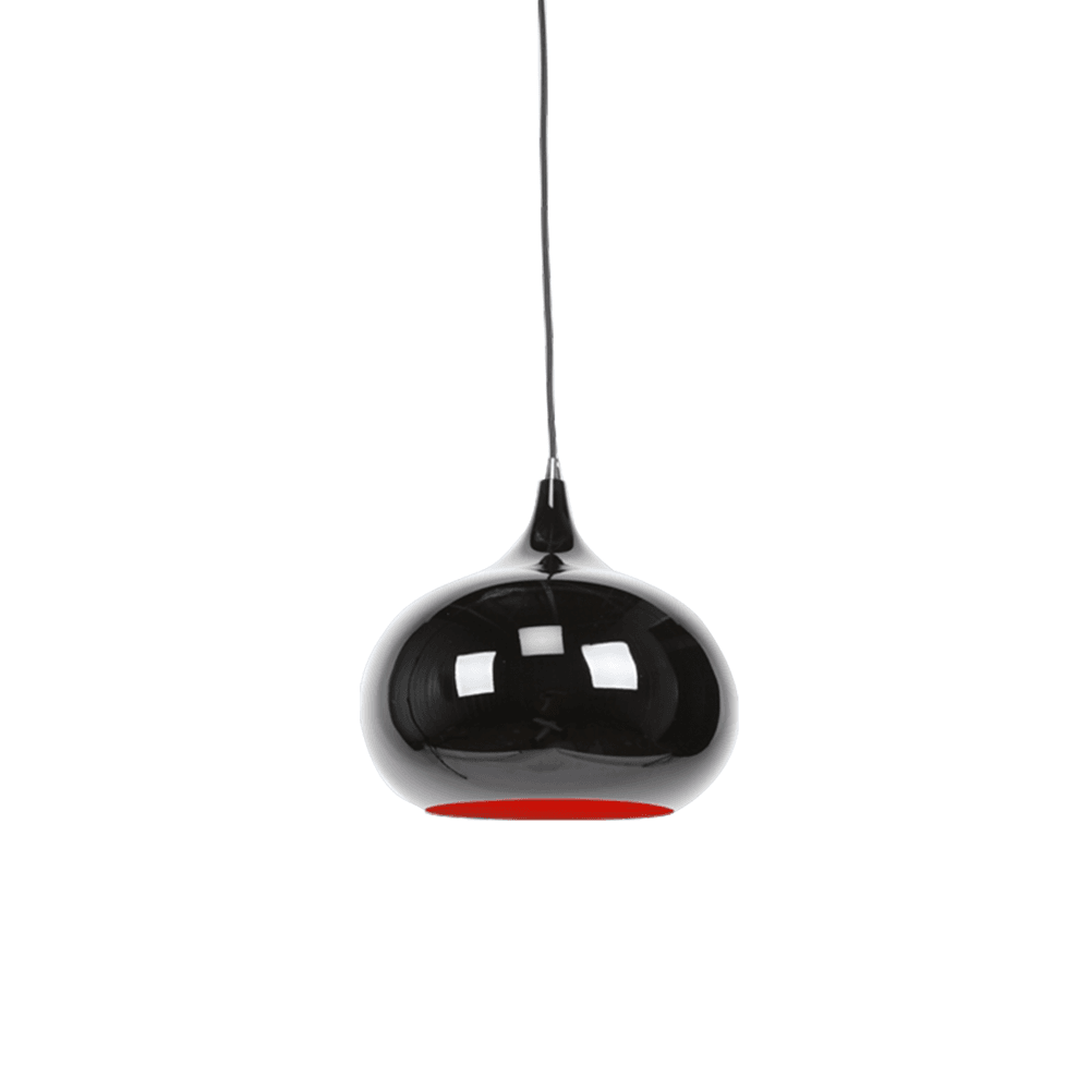 Mini Kirby Inverted Bowl Metal Pendant Light Lamp - Black & Luminous Red Inside Fast shipping On sale