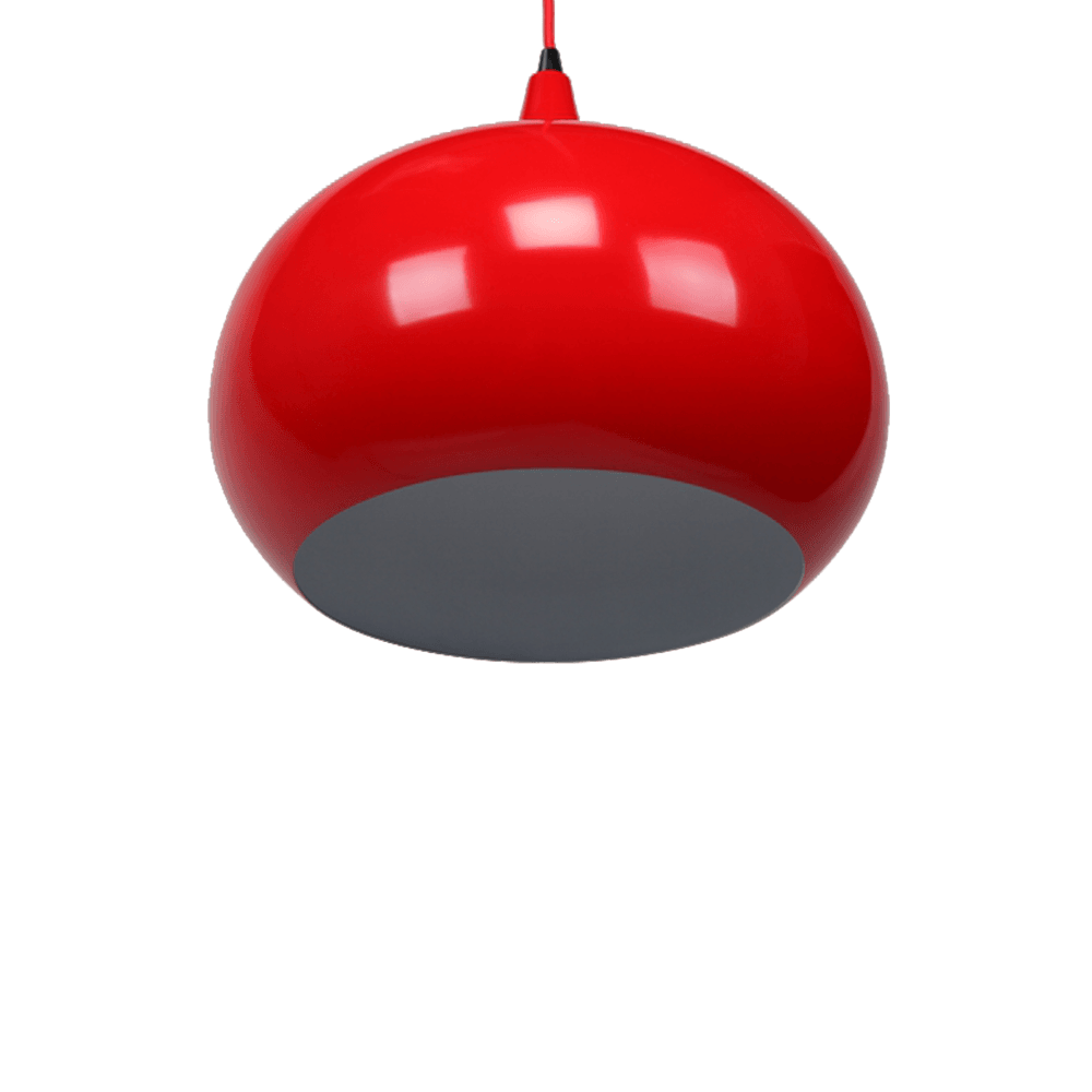 Mini Kirby Inverted Bowl Metal Pendant Light Lamp - Flame Red Fast shipping On sale