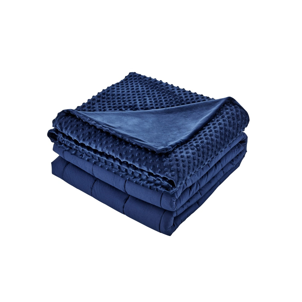 Mink Dot Weighted Cotton Blanket - Navy 7KG 7kg Fast shipping On sale