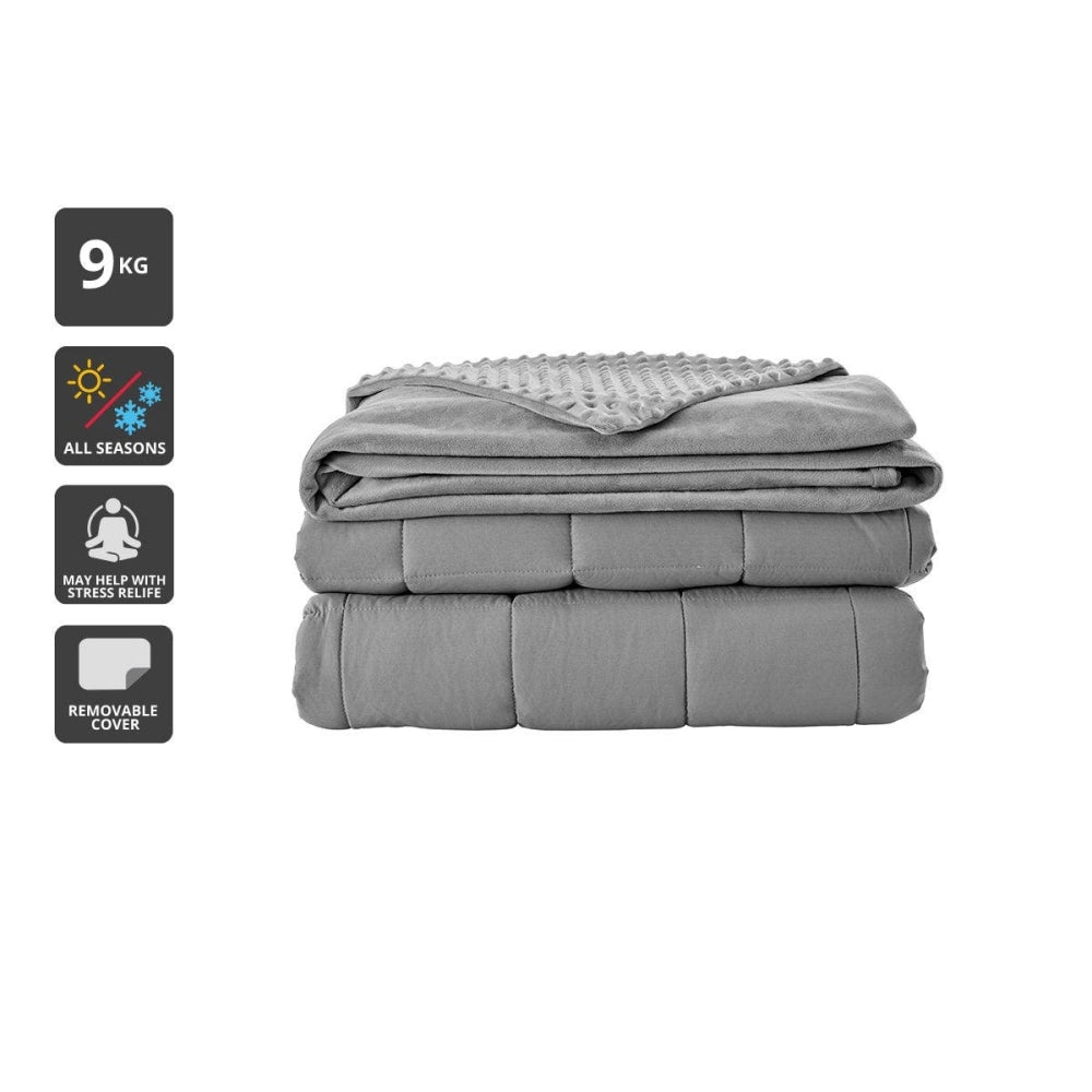 Mink Dot Weighted Cotton Blanket - Silver 9KG 9kg Fast shipping On sale