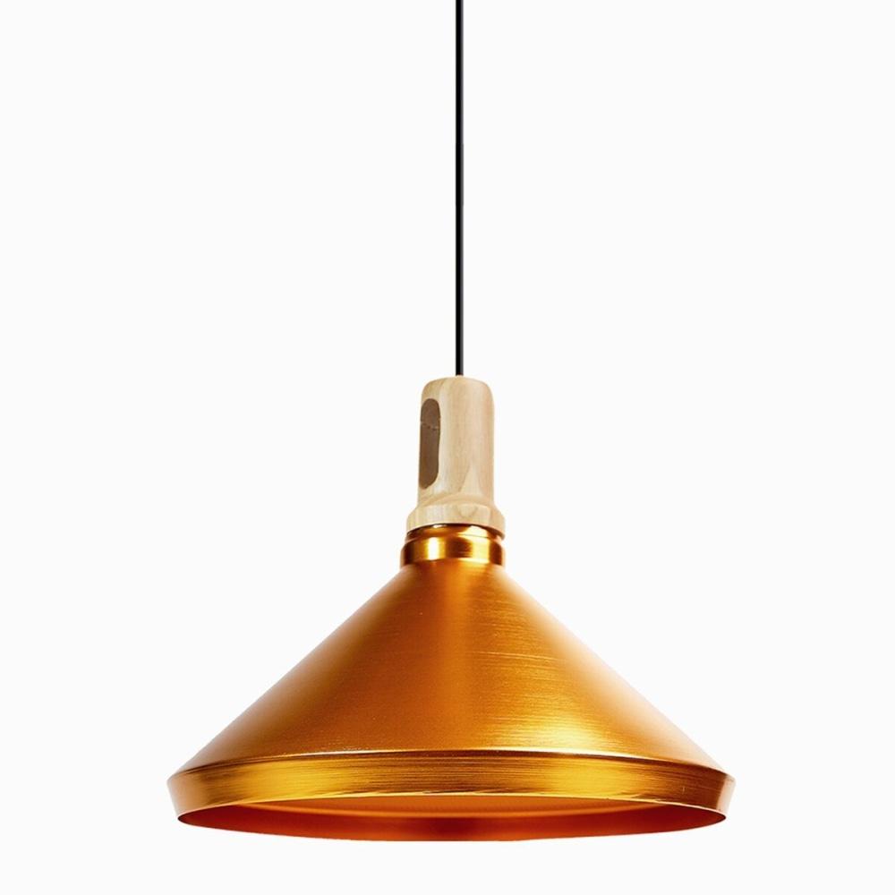 Mint Hanging Pendant Lamp Cone Shape Shade - Gold Metallic Fast shipping On sale