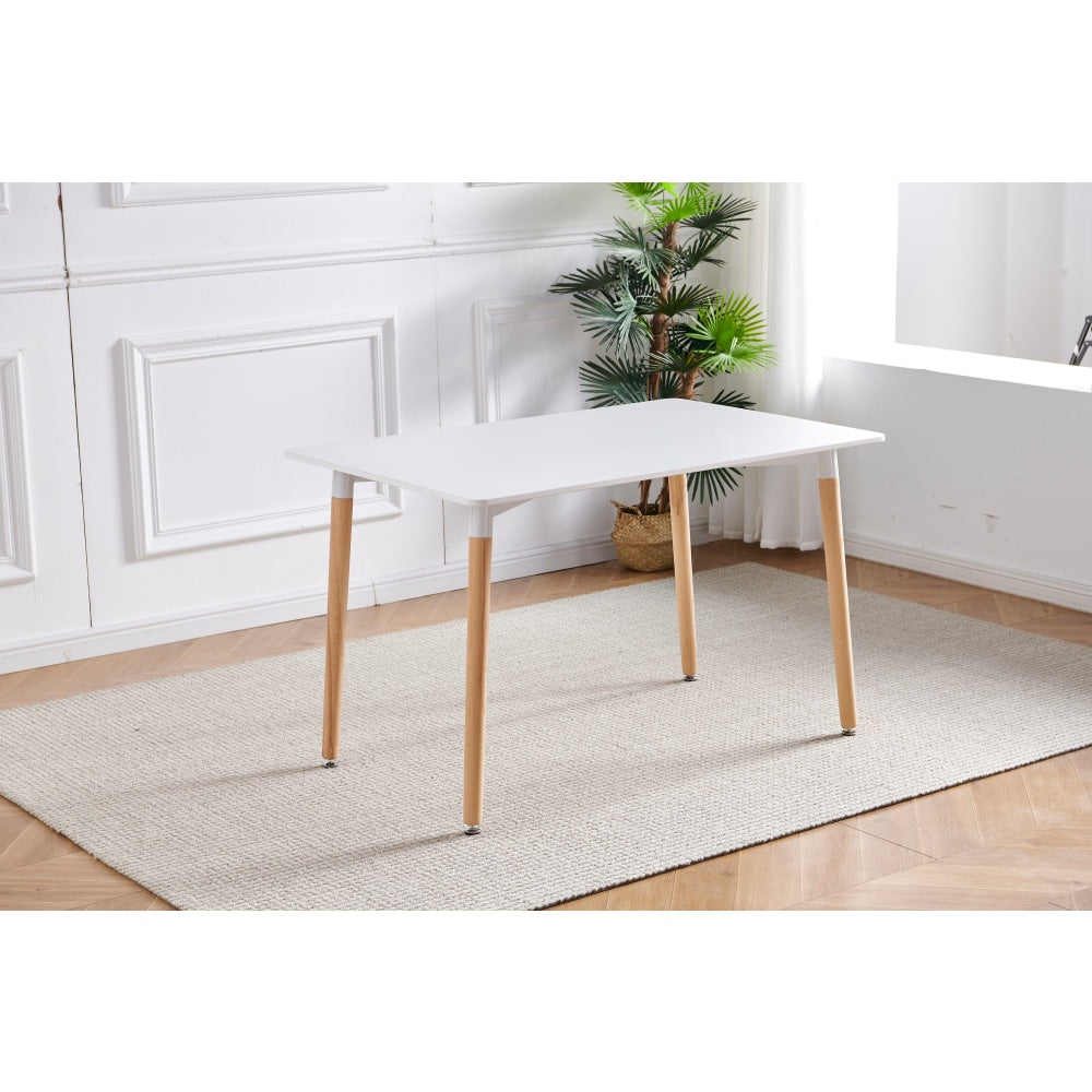 Rectangle Wooden Dining Table 120cm - White Fast shipping On sale