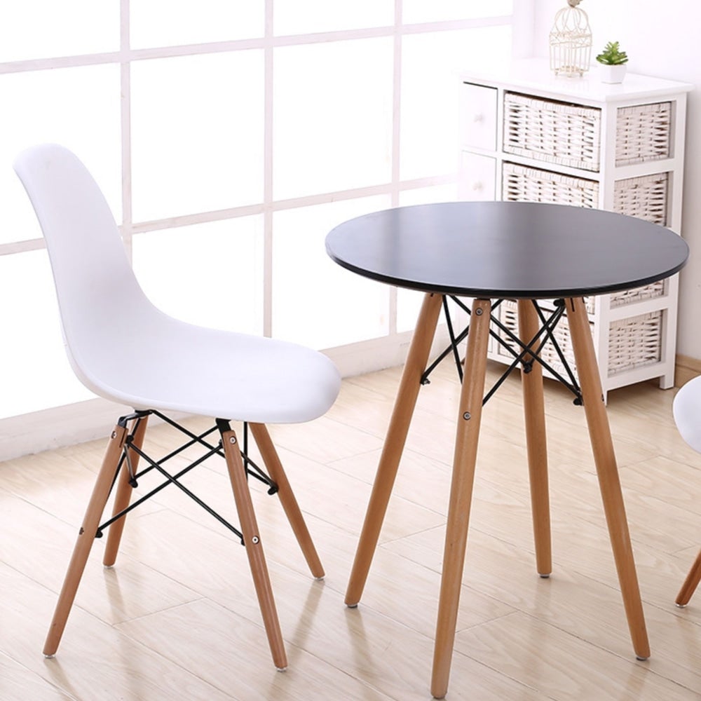 Round Wooden Dining Table Eiffel Design Legs 80cm - Black Fast shipping On sale