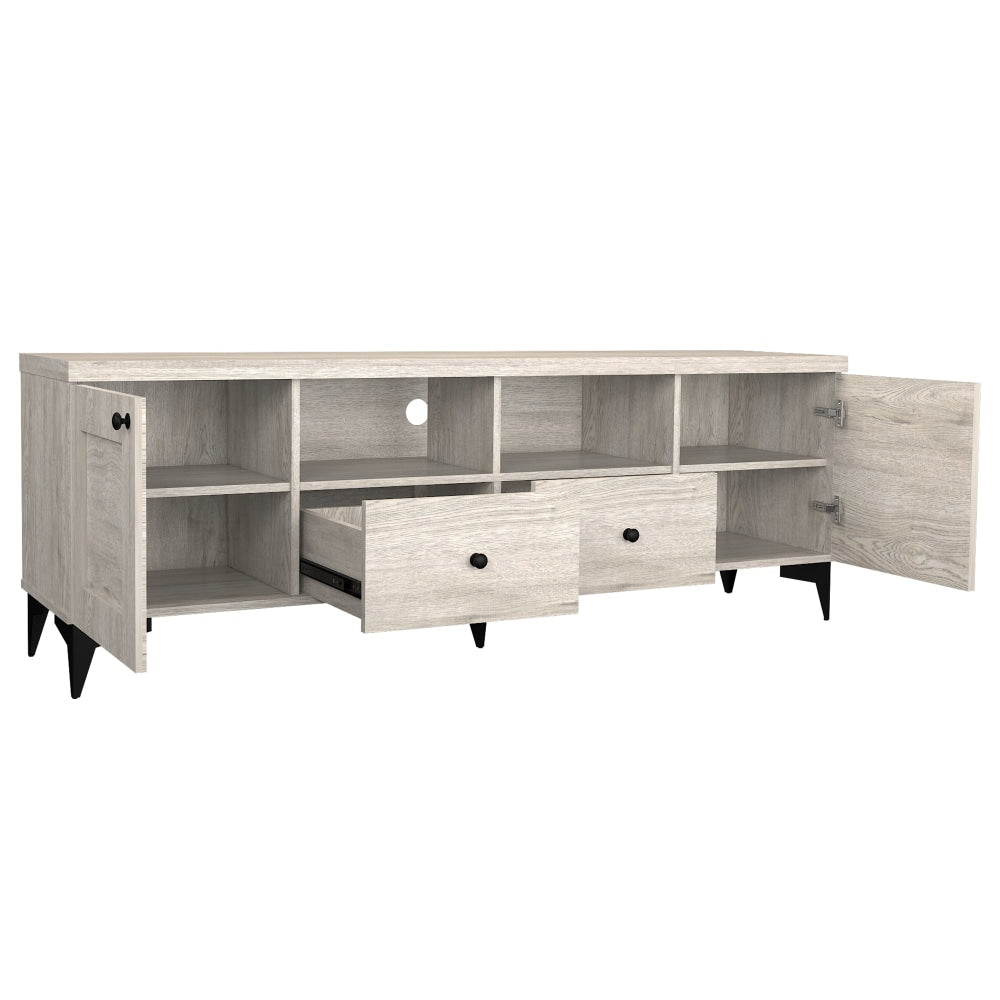 Miyake Lowline TV Stand Entertainment Unit W/ 2-Door 2-Drawer 160cm - Urban Snow Fast shipping On sale