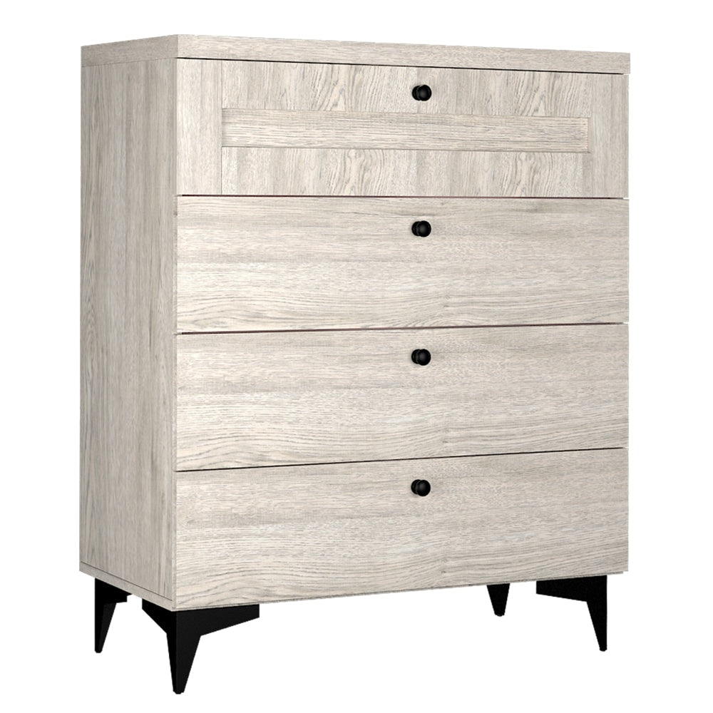 Miyake Wooden Chest Of 4-Drawers Tallboy Storage Cabinet - Urban Snow Drawers Fast shipping On sale