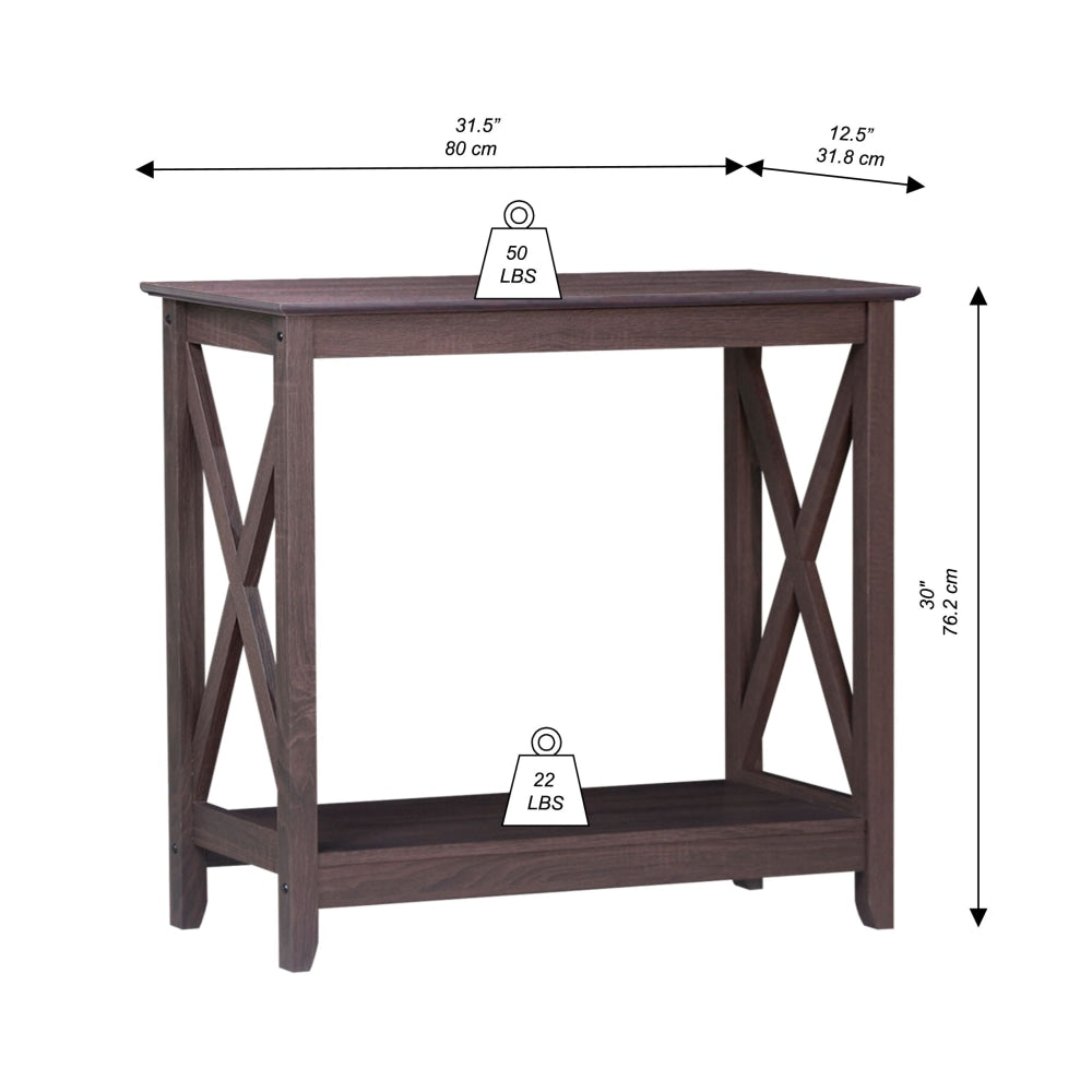 Isnelda Modern Stylish Wooden Hallway Console Hall Table Desk - Walnut Fast shipping On sale