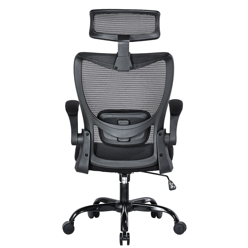 MONA Mesh Ergonomic High Back Flipped Armrest Task Computer Office Chair - Black Fast shipping On sale