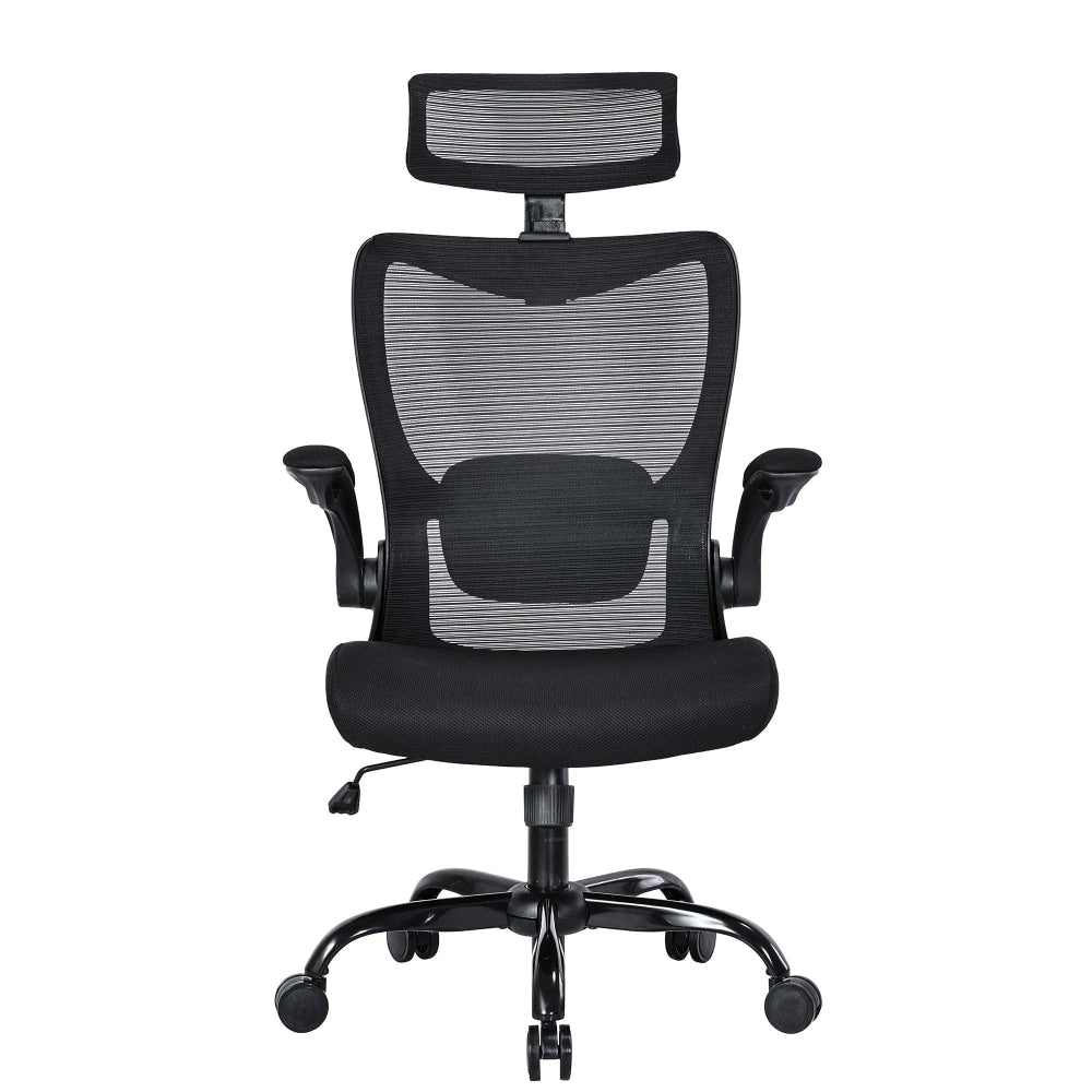 MONA Mesh Ergonomic High Back Flipped Armrest Task Computer Office Chair - Black Fast shipping On sale