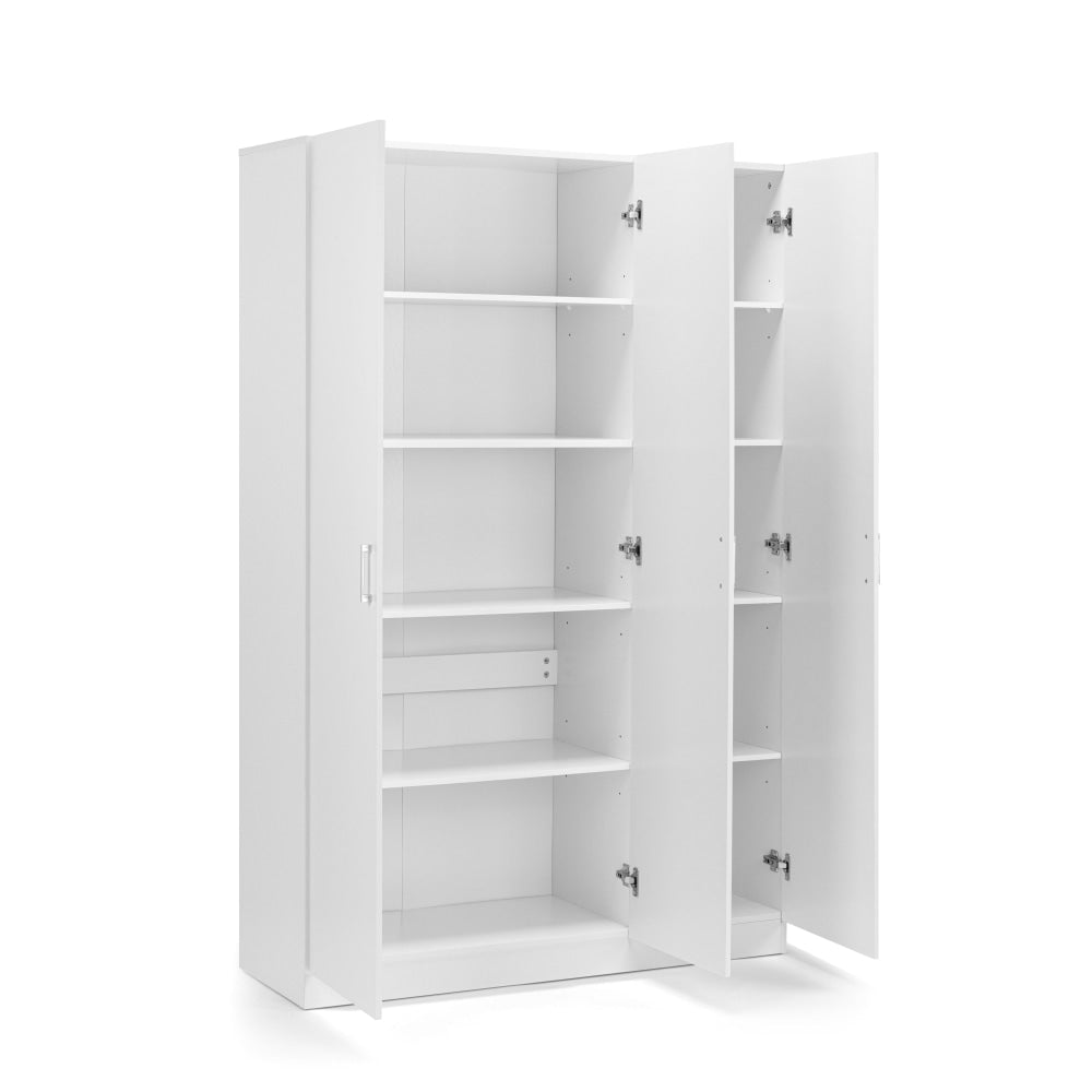 Monica Large Cupboard Multi-purpose Tall Storage Cabinet 3-Doors - White Fast shipping On sale