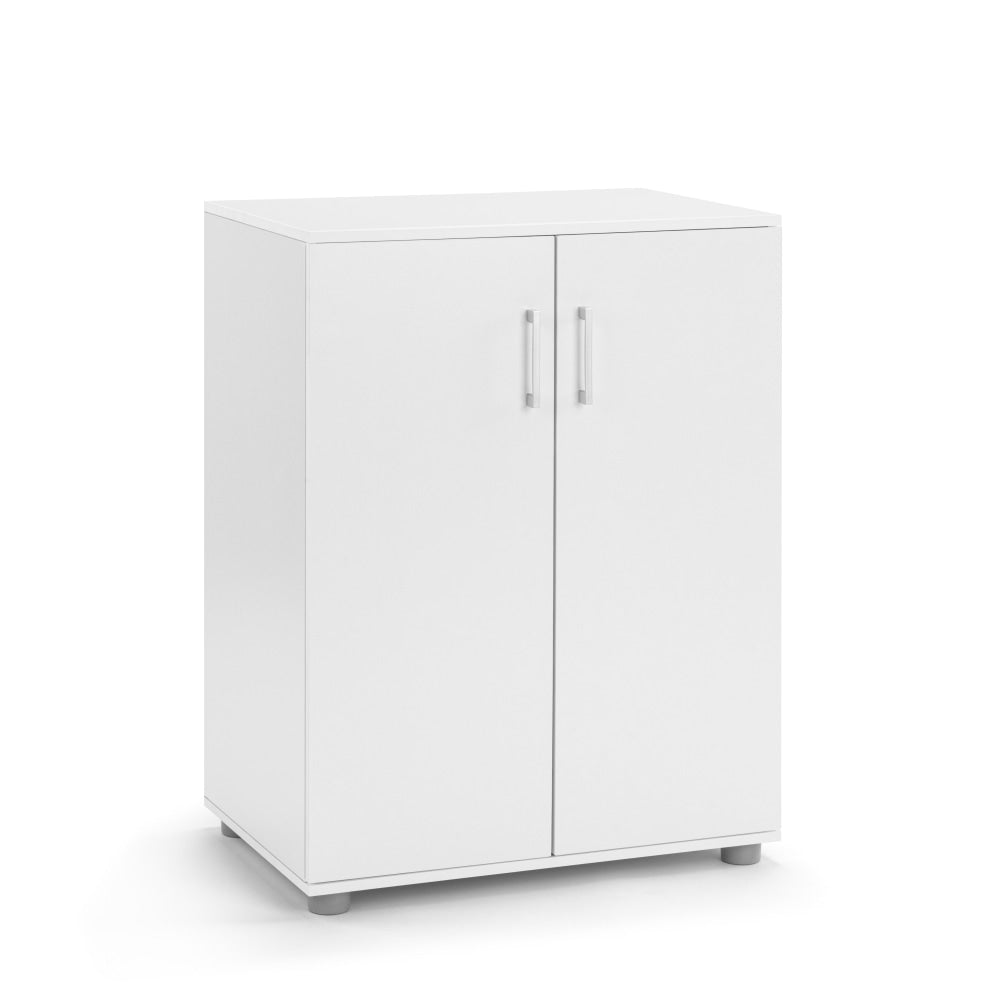 Monica Low Cupboard Multi-purpose Storage Cabinet 2-Doors - White Fast shipping On sale