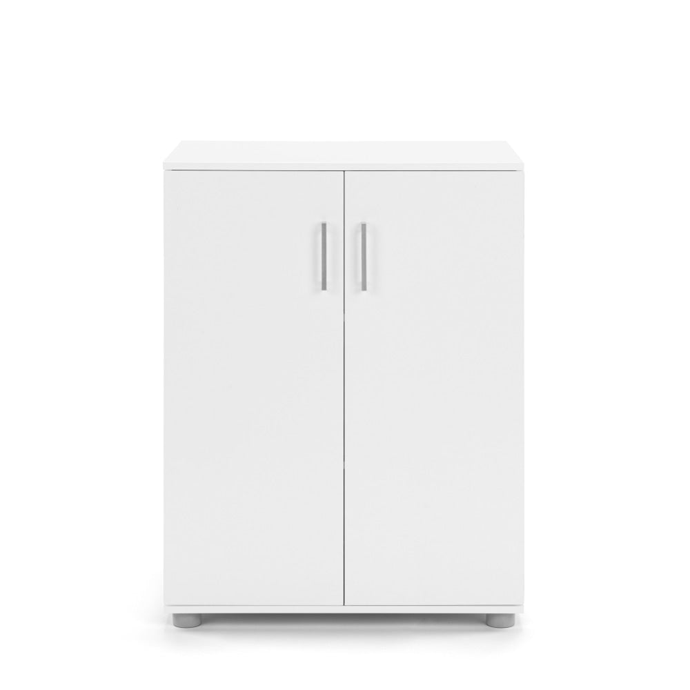 Monica Low Cupboard Multi-purpose Storage Cabinet 2-Doors - White Fast shipping On sale