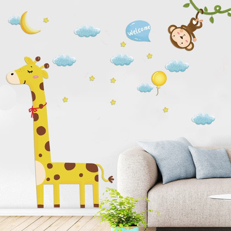 Monkey and the Giraffe Wall Sticker Decoration Decor Fast shipping On sale