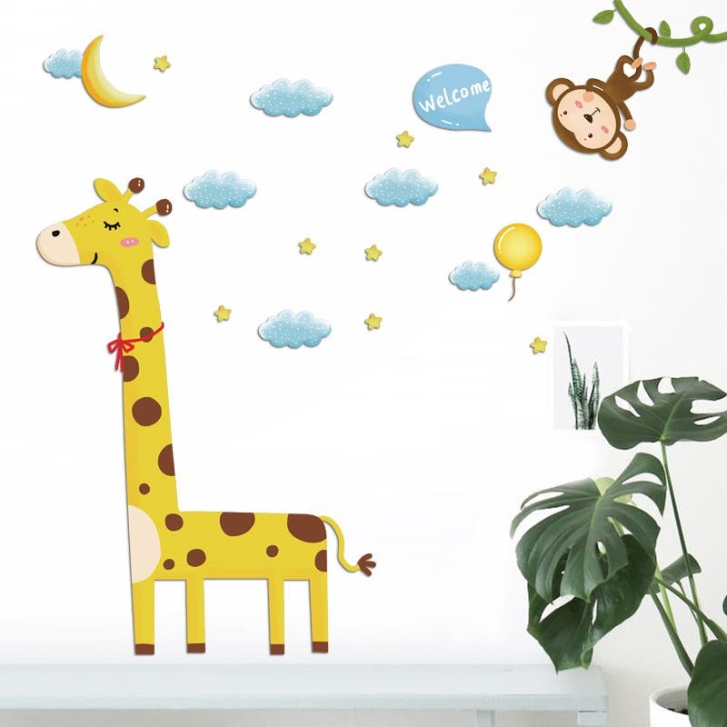 Monkey and the Giraffe Wall Sticker Decoration Decor Fast shipping On sale