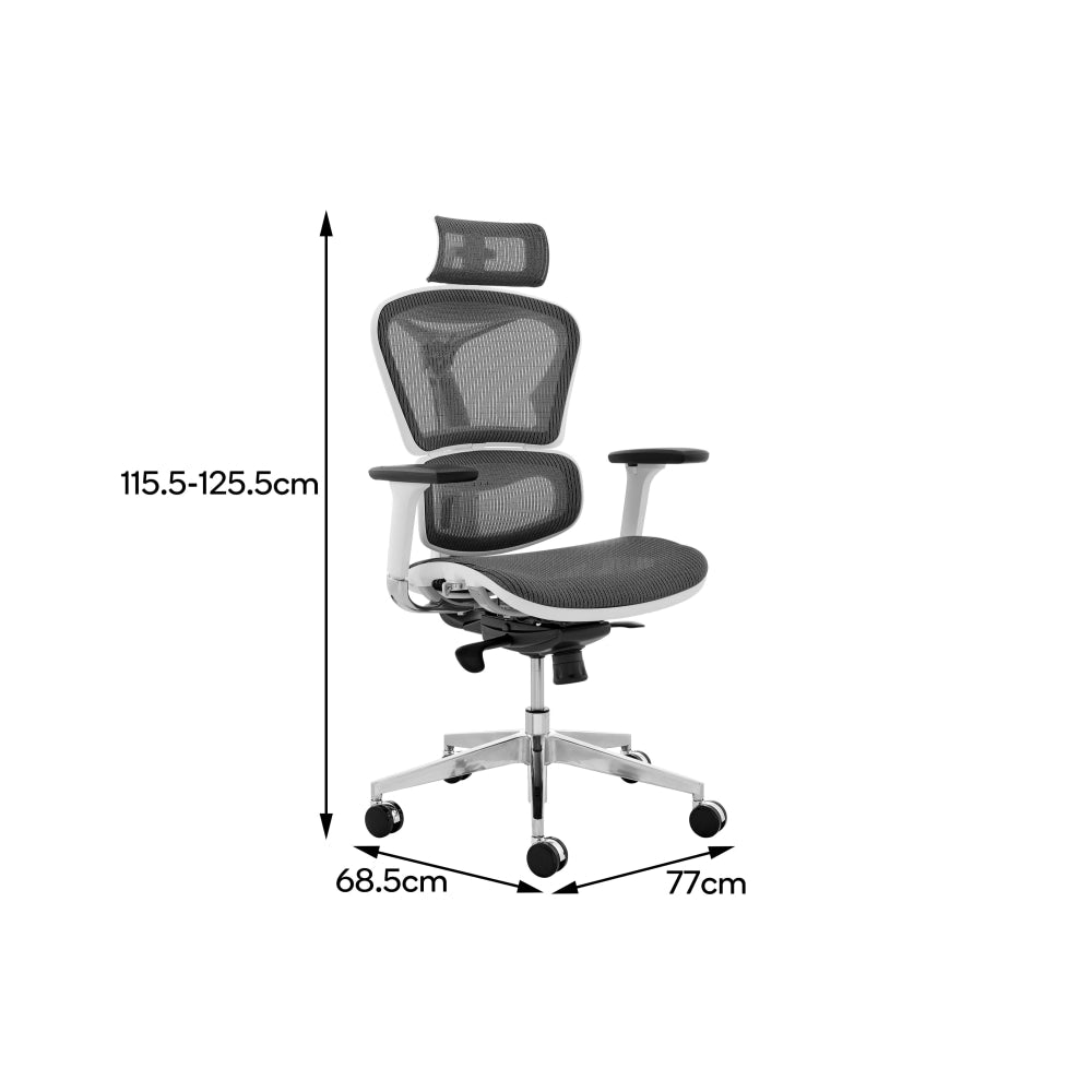 Morgan Office Computer Work Task Chair - White Frame/ Grey Fast shipping On sale