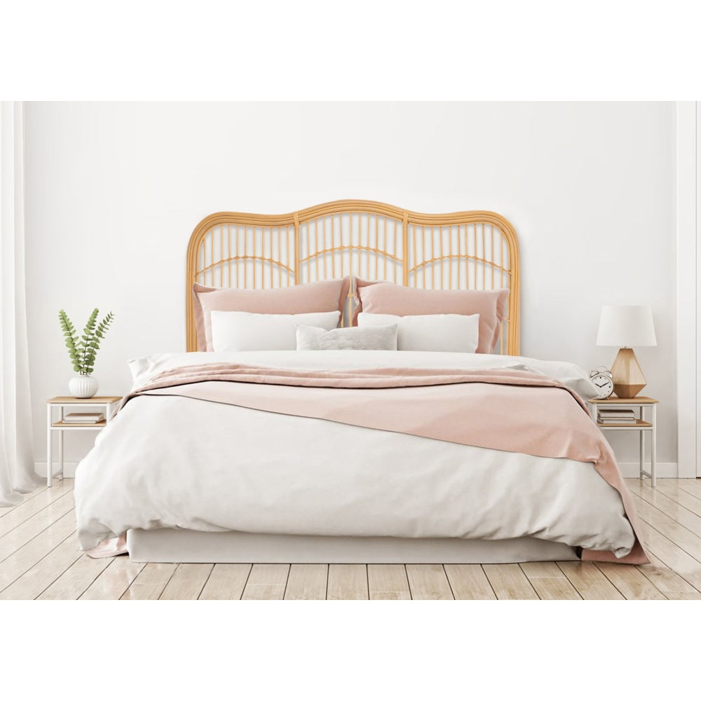 Moria Rattan Eco Friendly Bed Head Headboard King Size - Natural Fast shipping On sale