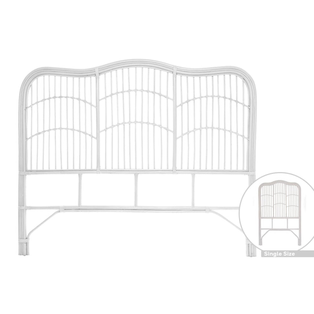 Moria Rattan Eco Friendly Bed Head Headboard Single Size - White Fast shipping On sale