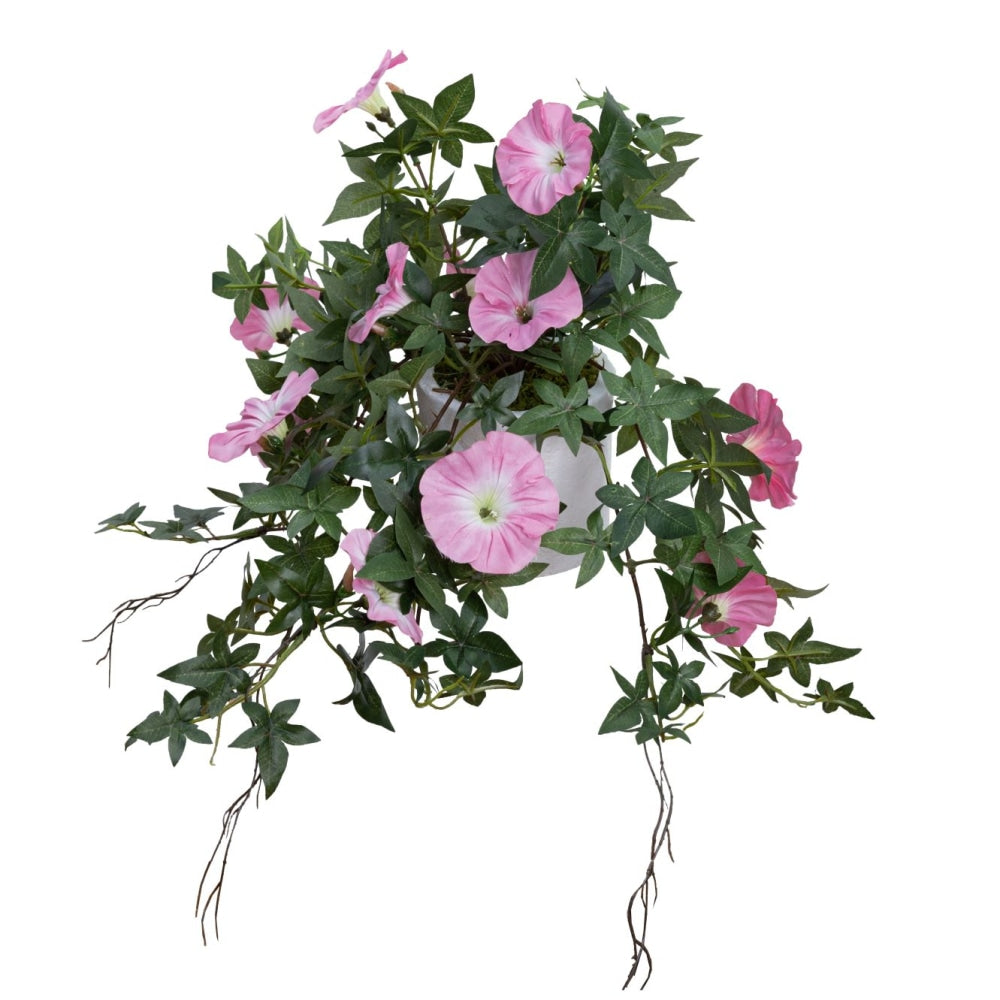 Morning Glory Artificial Fake Plant Decorative Arrangement 45cm In Pot Pink Fast shipping On sale