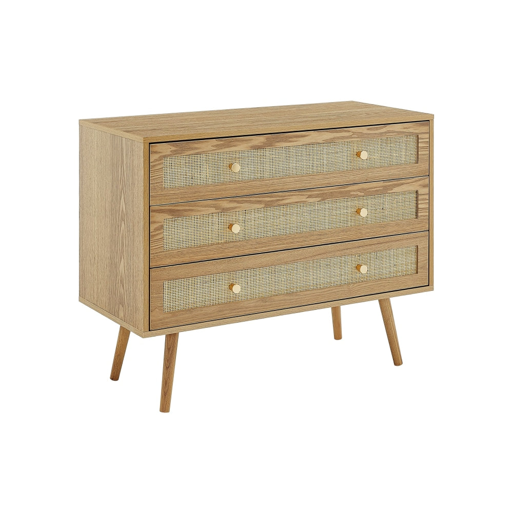 Morocco Rattan Chest of 3-Drawers Lowboy Storage Cabinet Of Drawers Fast shipping On sale