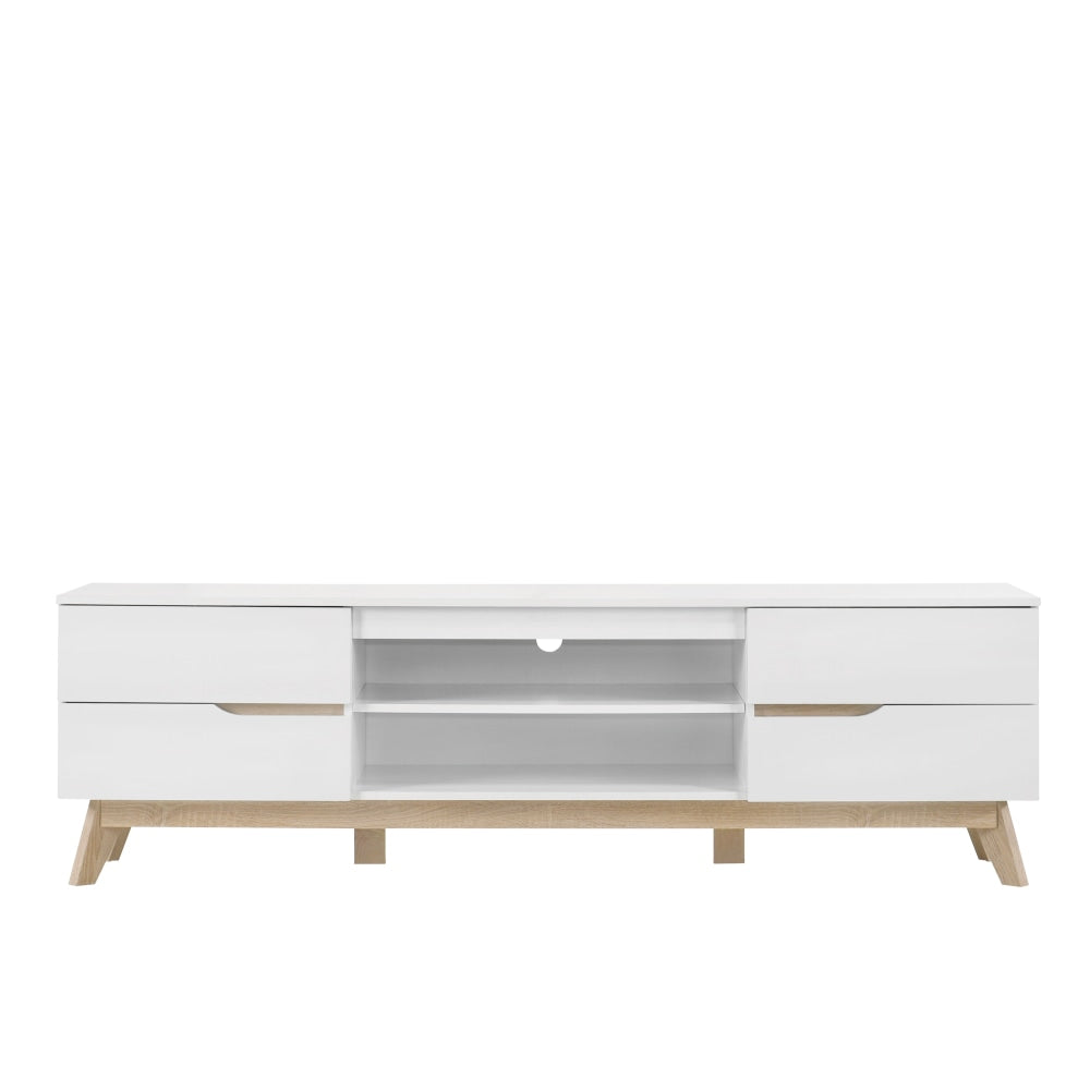 Moses TV Stand Entertainment Unit W/ 4 Drawers 180cm - White/Oak Fast shipping On sale