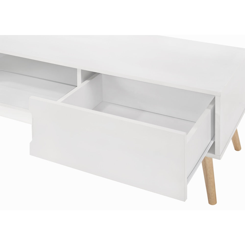 Moses TV Stand Entertainment Unit W/ 4 Drawers 180cm - White/Oak Fast shipping On sale