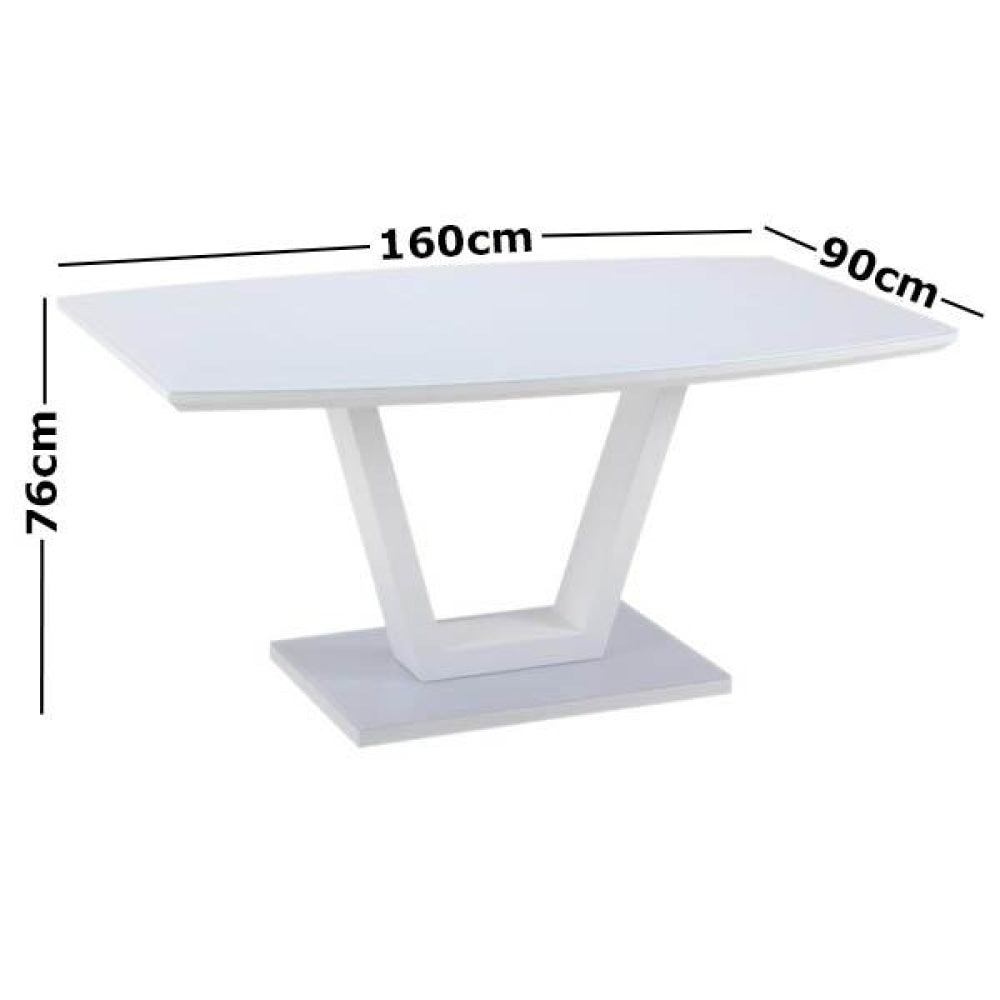 Moskov Rectangular Kitchen Dining Table 160cm - White Fast shipping On sale