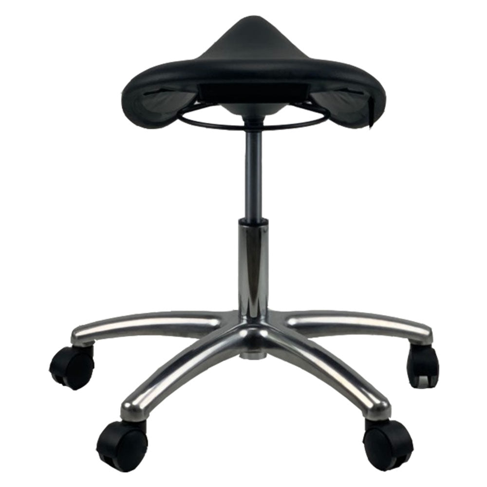 MUELLER Saddle AFRDI Chrome Base Office Lab Task Stool Computer Chair - Black Bar Fast shipping On sale