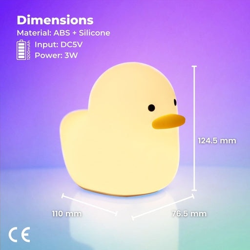 Dull Duck Silicone Rechargeable LED Light Squishy Sensor Side Table Lamp White Fast shipping On sale