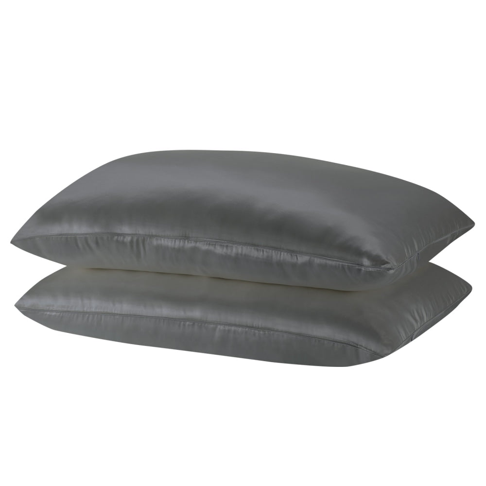 MULBERRY SILK PILLOW CASE TWIN PACK - SIZE: 51X76CM - CHARCOAL Bed Sheet Fast shipping On sale