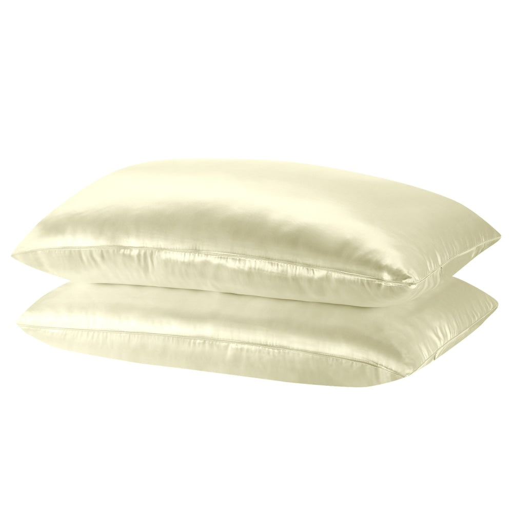 MULBERRY SILK PILLOW CASE TWIN PACK - SIZE: 51X76CM - IVORY Bed Sheet Fast shipping On sale