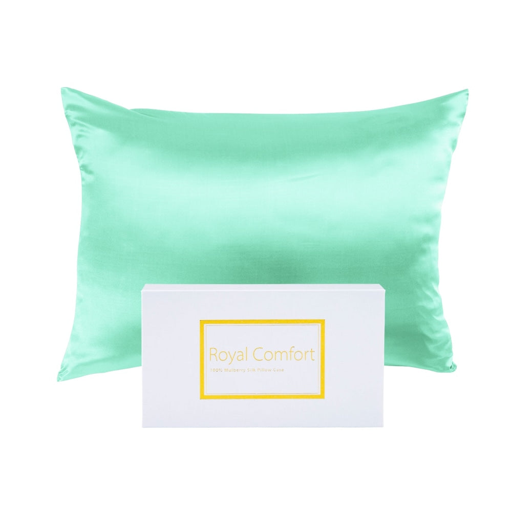 MULBERRY SILK PILLOW CASE TWIN PACK - SIZE: 51X76CM - MINT Bed Sheet Fast shipping On sale