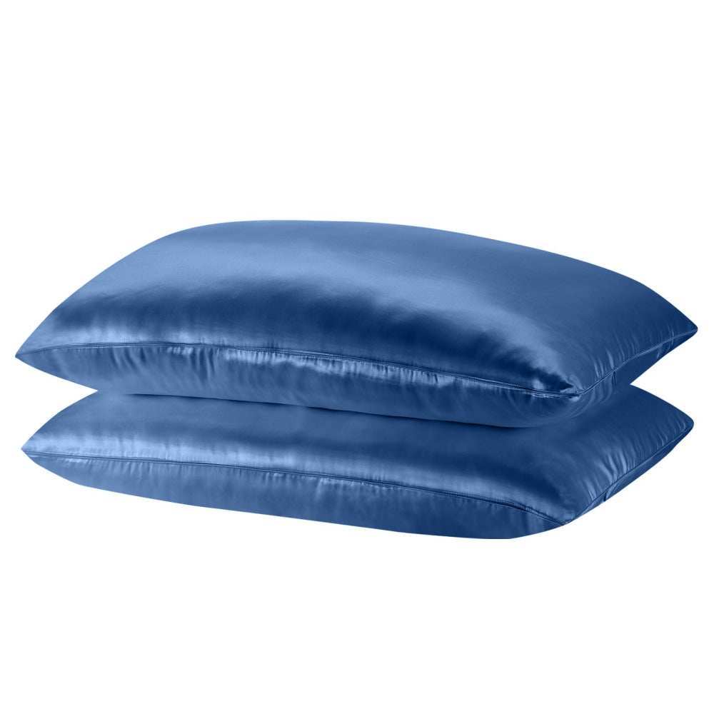MULBERRY SILK PILLOW CASE TWIN PACK - SIZE: 51X76CM - NAVY Bed Sheet Fast shipping On sale