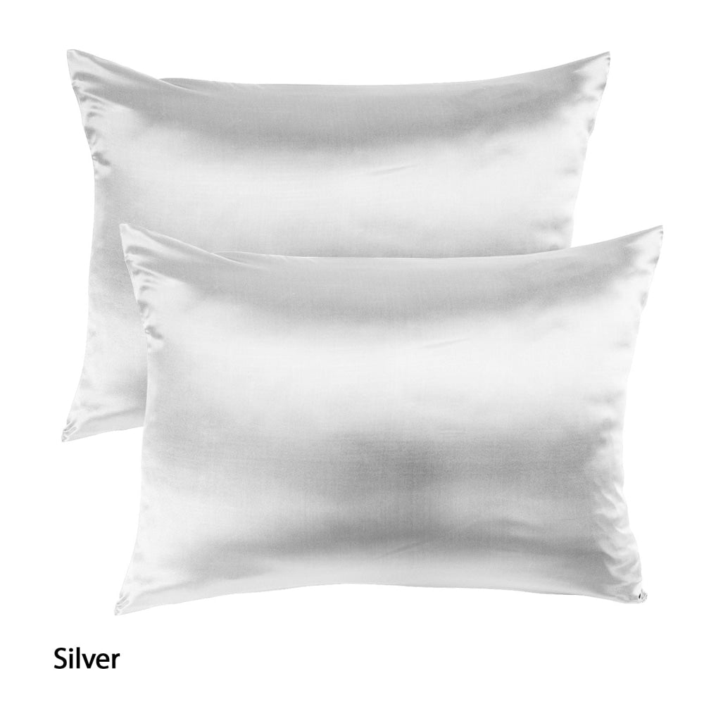 MULBERRY SILK PILLOW CASE TWIN PACK - SIZE: 51X76CM - SILVER Bed Sheet Fast shipping On sale
