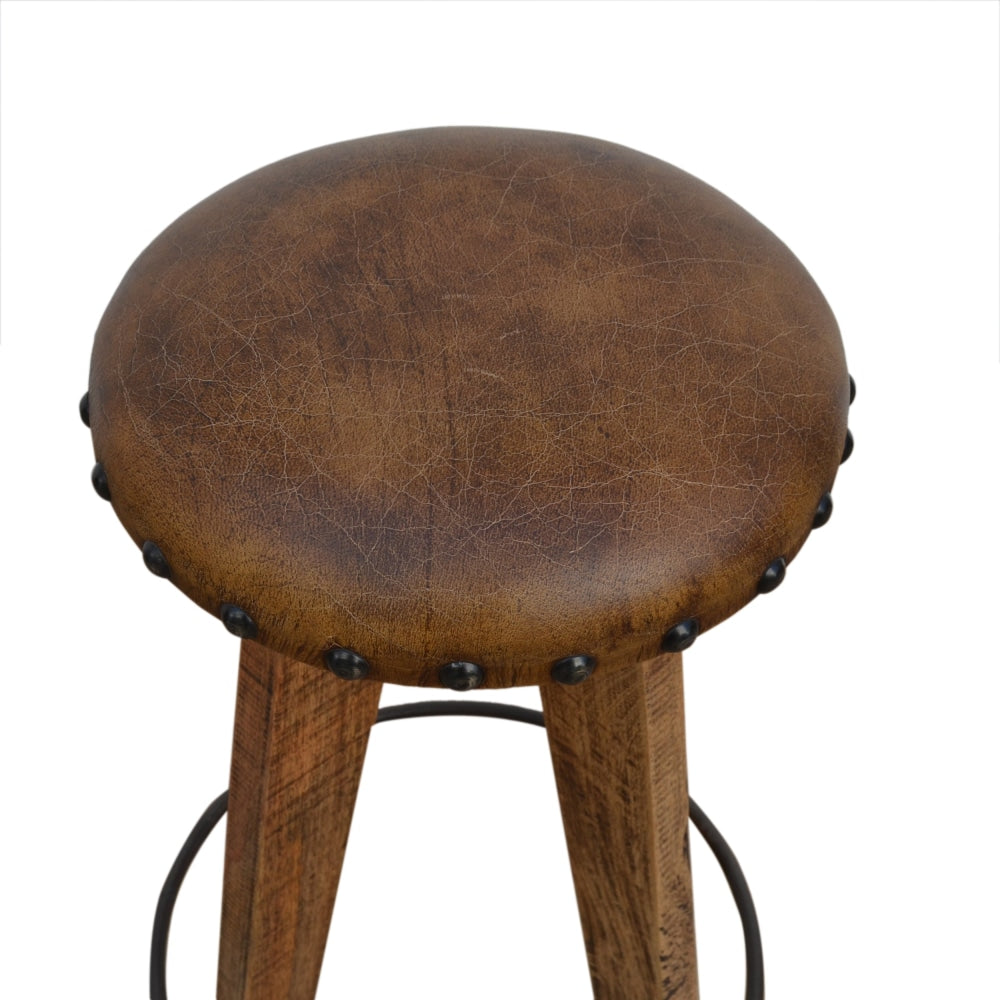 Mush PU Leather Vintage Rustic Kitchen Counter Bar Stool 76cm Fast shipping On sale