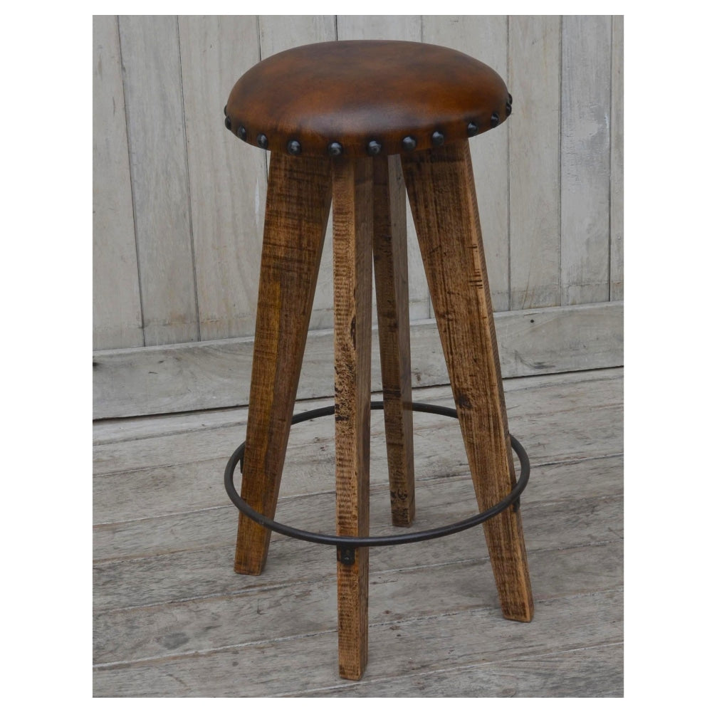 Mush PU Leather Vintage Rustic Kitchen Counter Bar Stool 76cm Fast shipping On sale