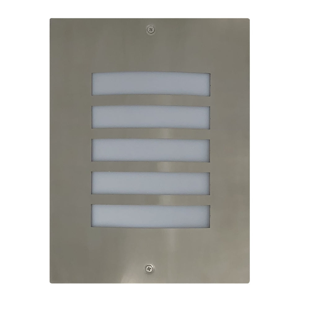 NED Wall Light Surface Mounted ES Rectangular Stainless Steel 316 IP54 Grilled Mask Opal Diffuser Lamp Fast shipping On sale