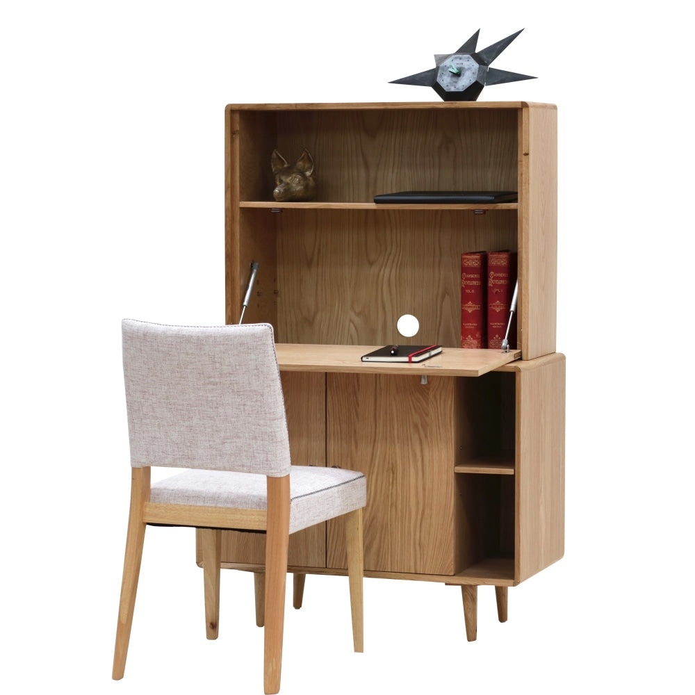 Niche Fall-Front Desk Storage Display Cabinet - Natural Cupboard Fast shipping On sale