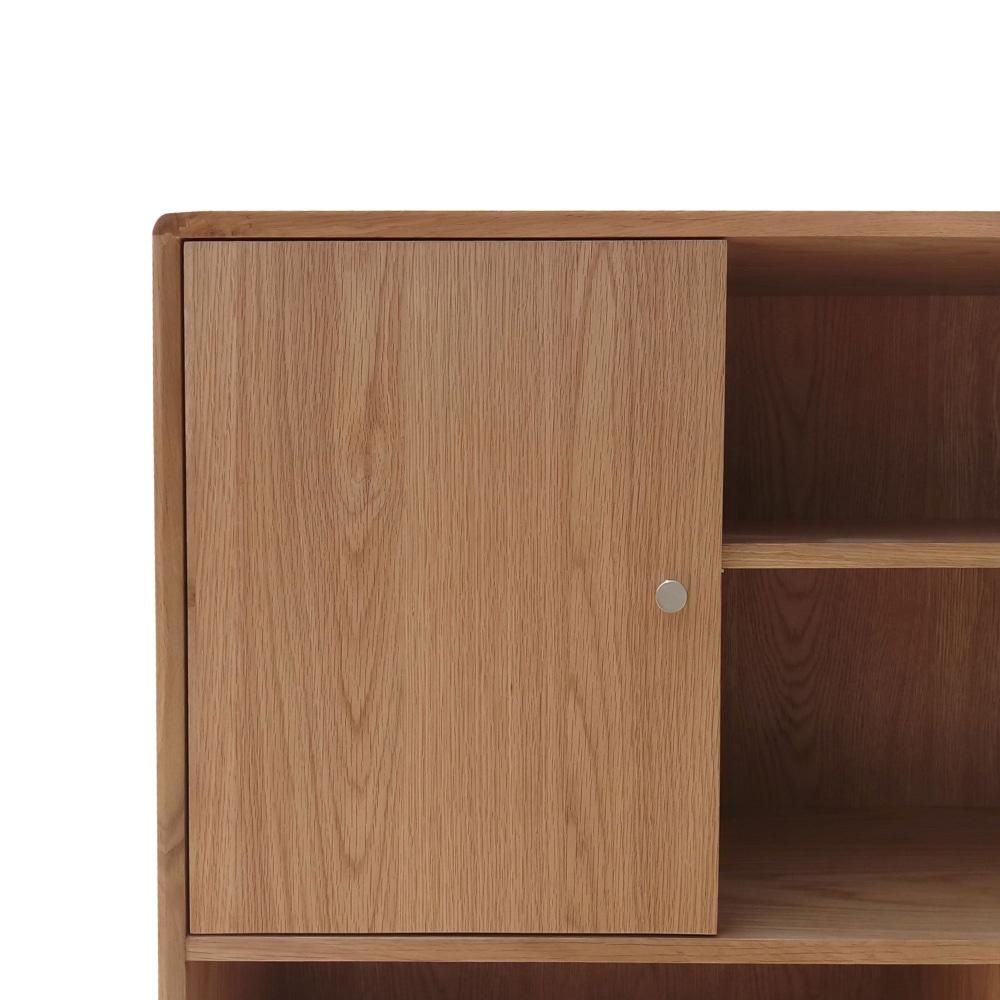 Niche Scandinavian Design Wooden High Display Bookcase Storage Cabinet - Natural Fast shipping On sale