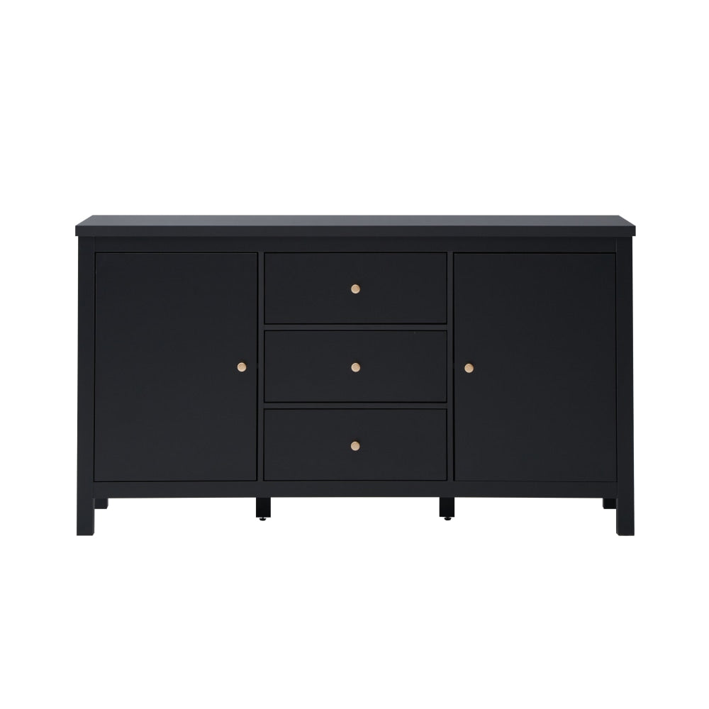 Nick Sideboard Buffet Unit W/ 2 - Doors 3 - Drawers Storage Cabinet - Black & Fast shipping On sale