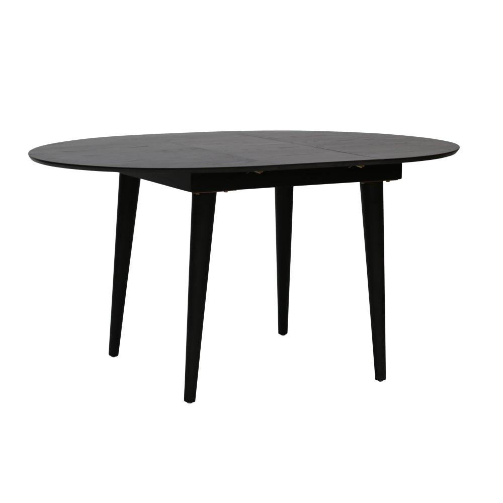 Noche Round Oval Wooden Extension Dining Table 110-145cm - Black Fast shipping On sale