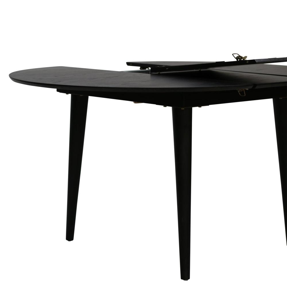 Noche Round Oval Wooden Extension Dining Table 110-145cm - Black Fast shipping On sale