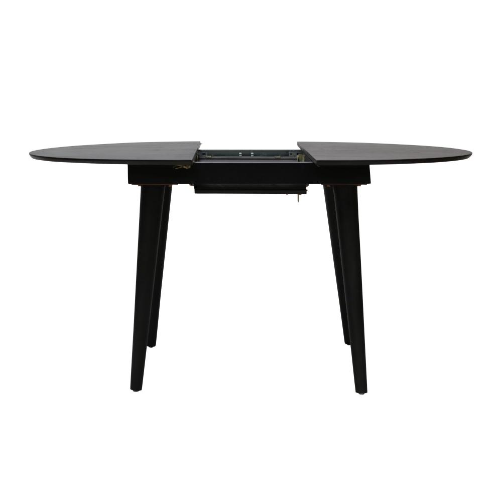 Noche Round Oval Wooden Extension Dining Table 110-145cm - Black Fast shipping On sale